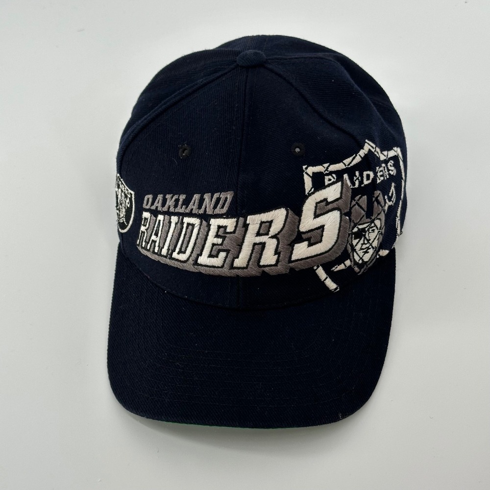 Vintage 90s Oakland Raiders Sports Specialties Snapback Hat NFL Black Green Brim